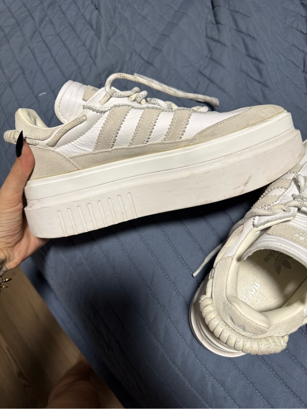 adidas ivy park Women’s Platform Sneakers in White and Cream